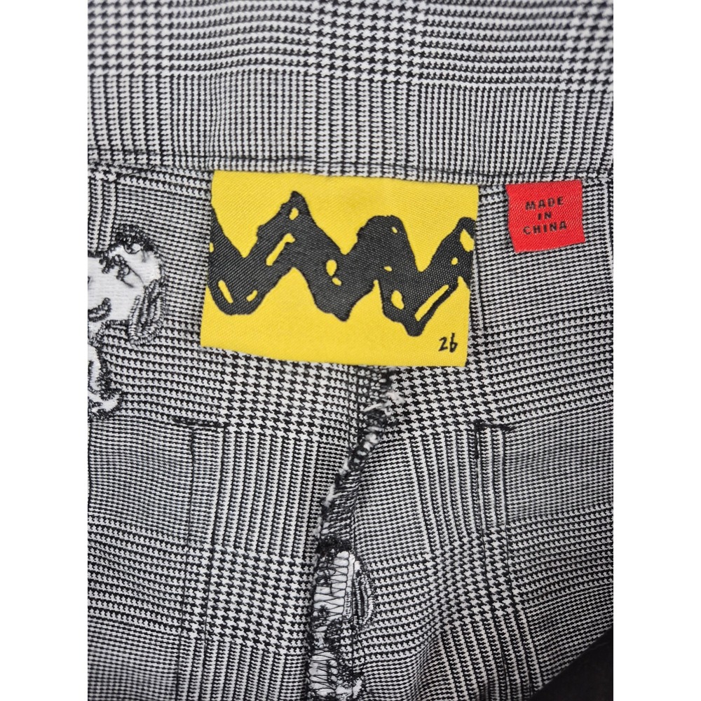 Lazy Oaf Peanuts Snoopy Pants Womens 24 Plaid Workwear Streetwear - Picture 4 of 5
